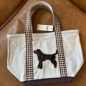 Anthropologie Cream and Brown Tote Bag
